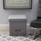 Simplify Gray Collapsible Storage Ottoman with Drawer